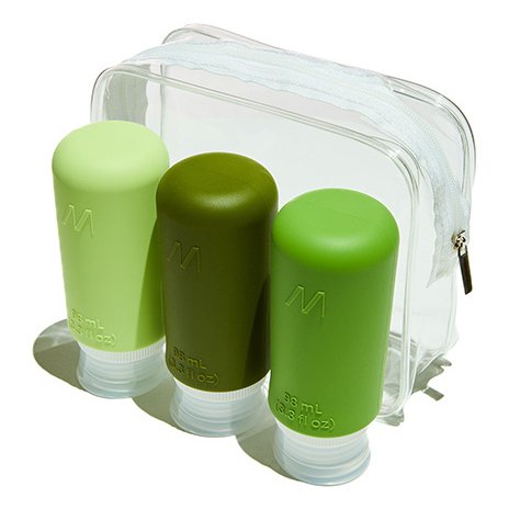 Muitomas TRBOTTLES3GN botella y recipiente de viaje Silicona Botella flexible
