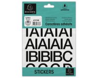 Pochette de lettres adhésives noires A-Z 30 mm - Noir