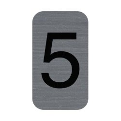 Plaque adhésive imitation Aluminium Chiffre 5 2,5x4,4 cm 67185E