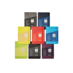 Carnet ECOQUA PLUS A5 couverture souple 80 pages quadrillées. Coloris noir