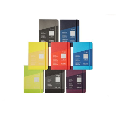 Carnet ECOQUA PLUS A5 couverture souple 80 pages quadrillées. Coloris lie de vin