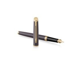 Stylo-plume waterman hemisphere metallic capuchon  clip pointe fine coloris noir lave coffret cadeau