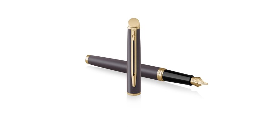 Stylo-plume waterman hemisphere metallic capuchon  clip pointe fine coloris noir lave coffret cadeau