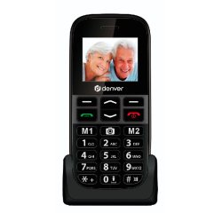 Denver BAS-18600L teléfono móvil 4,5 cm (1.77") Negro Teléfono para personas mayores