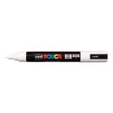 Marcatore a base d'acqua Uni Posca PC5M  - punta  tonda media da 1,8mm a 2,5mm - bianco - Uni Mitsubishi
