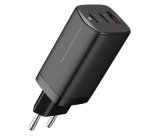 DLH Alimentation secteur USB-C GaN 65W avec 2x USB-C et 1x USB-A - Livré avec câble USB-C 1,8m
