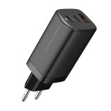 DLH Alimentation secteur USB-C GaN 65W avec 2x USB-C et 1x USB-A - Livré avec câble USB-C 1,8m