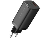 DLH Alimentation secteur USB-C GaN 65W avec 2x USB-C et 1x USB-A - Livré avec câble USB-C 1,8m