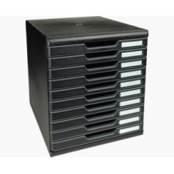 Module de classement Modulo Ecoblack 10 tiroirs fermés - Noir