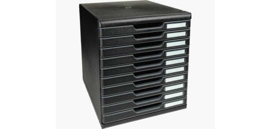 Module de classement Modulo Ecoblack 10 tiroirs fermés - Noir