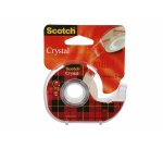 Dévidoir scotch crystal transparent rechargeable + 1 ruban adhésif 19mmx25m