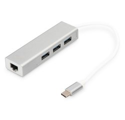 Digitus Hub de USB 3.0 Type-CTM con Gigabit Ethernet