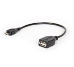 Hamlet micro USB-USB M-F 0.15m USB cable USB 2.0 Micro-USB A USB A 0.48 Gbit/s Black