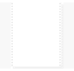 "1000 feuilles de listing autocopiantes blanc 240x12"" 2plis microperforations 4 côtés Bandes Caroll Détachables" - Blanc