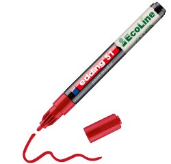 Marqueur edding 51 ecoline peinture base eau pointe      ogive 1/2mm coloris rouge