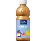 Peinture acrylique lefranc bourgeois glossy fluide brillante indélébile multi-supports or flacon 500ml