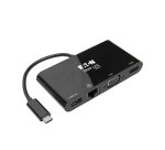 Tripp Lite U444-06N-HV4GUB Adaptador USB 3.1 Gen 1 USB-C, 4K @30Hz - HDMI, VGA, Puerto de Hub USB-A y Gigabit Ethernet, Negro
