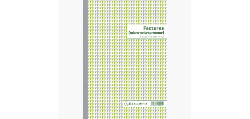 Manifold autocopiant exacompta factures auto-entrepreneur a4 210x297mm foliotage 50 duplis