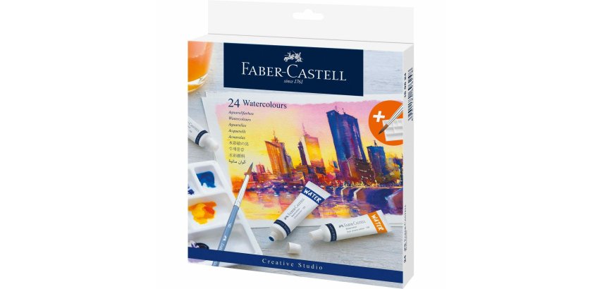 FABER-CASTELL Aquarelle en tube, étui carton de 24