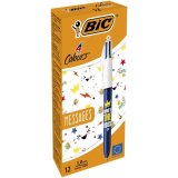 Stylo-bille bic 4 couleurs classiques pointe moyenne 1mm retractable rechargeable      decor message humoristique