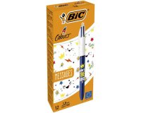 Stylo-bille bic 4 couleurs classiques pointe moyenne 1mm retractable rechargeable      decor message humoristique