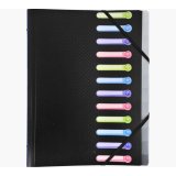 Trieur polypropylène 3 rabats 12 compartiments OPAK - Couleurs assorties