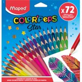 Crayon couleur maped color'peps mine resistante    facile a tailler coloris      assortis etui de 72 unites