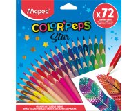 Crayon couleur maped color'peps mine resistante    facile a tailler coloris      assortis etui de 72 unites
