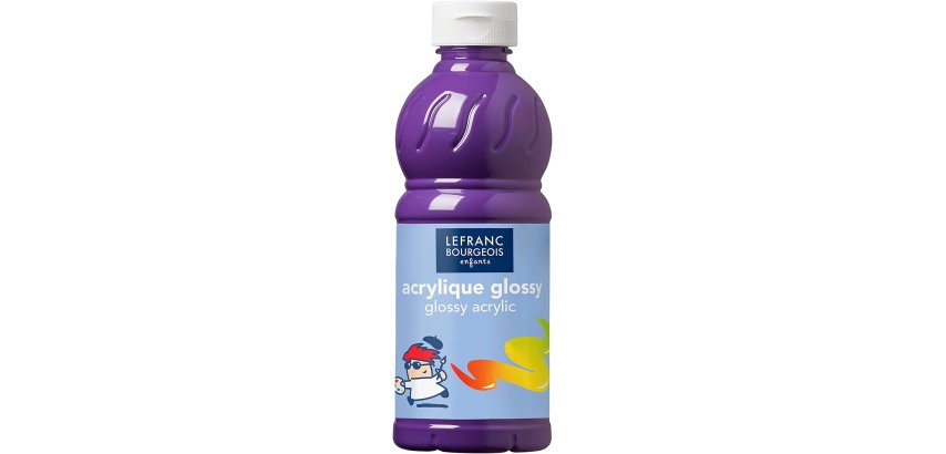 Peinture acrylique lefranc bourgeois glossy fluide brillante indélébile multi-supports violet flacon 500ml