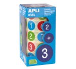 Gommette apli kids enlevable ronde 20mm 123 majuscules multicolores rouleau 900 unités