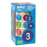 Gommette apli kids enlevable ronde 20mm 123 majuscules multicolores rouleau 900 unités