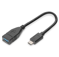 Digitus Adaptador / convertidor USB-C - USB-A, OTG, 0,15 m