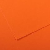 Papier dessin canson feuille mi-teintes n 453 grain        gelatine haute teneur coton   160g 50x65cm unicolore orange