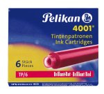 Cartouche pelikan courte standard rouge étui 6 unités