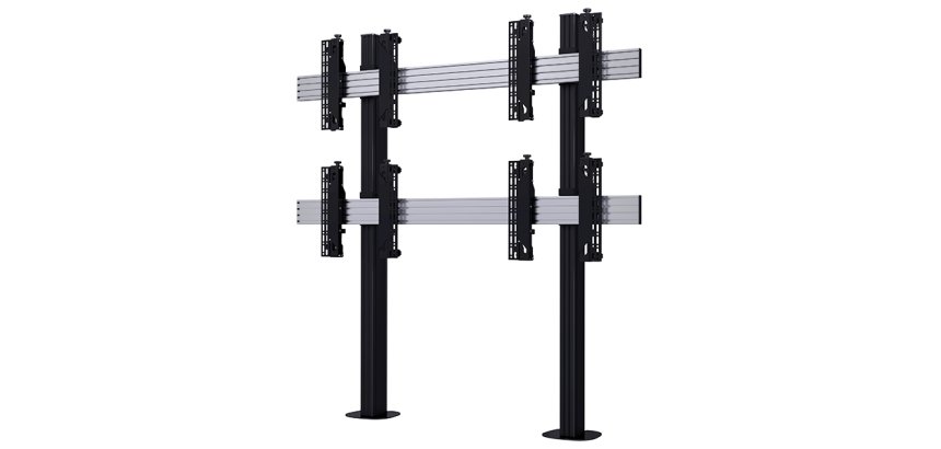 B-Tech BT8372-2X2 152,4 cm (60") Noir, Argent