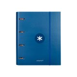 Classeur antartik 4 anneaux ronds 40mm a4 carton remborde feuillets mobiles q5x5 colorisbleu