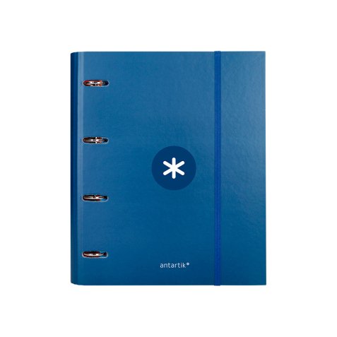 Classeur antartik 4 anneaux ronds 40mm a4 carton remborde feuillets mobiles q5x5 colorisbleu