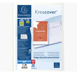 Protège-documents en polypropylène rigide Kreacover® 60 vues - A4 - Blanc
