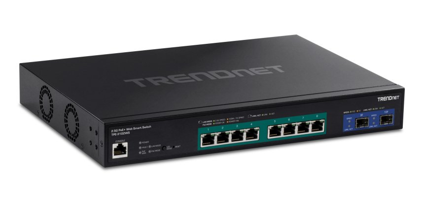Trendnet TPE-3102WS commutateur réseau Géré 2.5G Ethernet (100/1000/2500) Connexion Ethernet, supportant l'alimentation via ce port (PoE) Noir