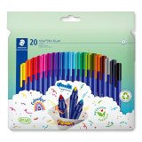 Feutre coloriage staedtler triplus color 323 encre dry   safe corps triangulaire trait 1mm coloris assortis etui 20