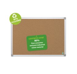 Tableau d affichage liege earth bi office 150x100 cm naturel cadre aluminium 1 unite