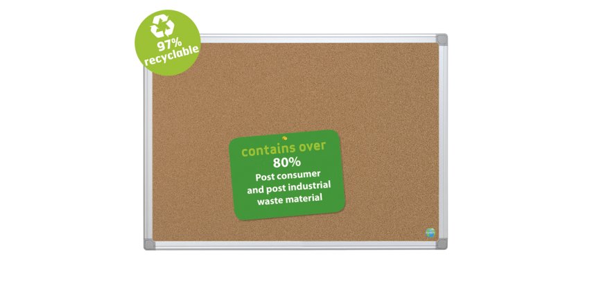 Tableau d affichage liege earth bi office 150x100 cm naturel cadre aluminium 1 unite