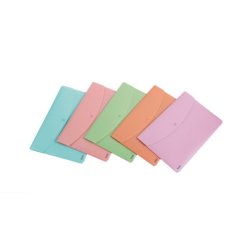 Busta con bottone Pastel - A4 - PP - colori assortiti - Favorit