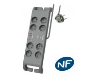 MCL SPN9180GA/19 multiprise 2 m 8 sortie(s) CA Intérieure Gris