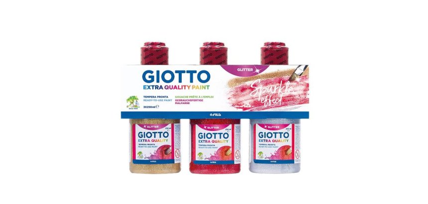 Giotto 542500 tempera paint 250 ml Bottle Gold, Red, Silver