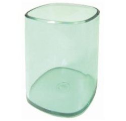 Portapenne a bicchiere - 6,5 x 6,5 x 9,5 cm - trasparente verde - Arda