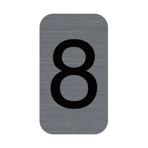 Plaque adhésive imitation Aluminium Chiffre 8 2,5x4,4 cm67188E