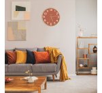 Pendule quartz Unilux baltic diamètre 31,5 cm hêtre / brique