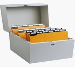 Boîte à fiches Metalib - Classement de 500 fiches horizontales - 125x200mm - Gris