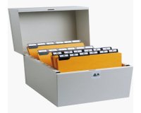 Boîte à fiches Metalib - Classement de 500 fiches horizontales - 125x200mm - Gris